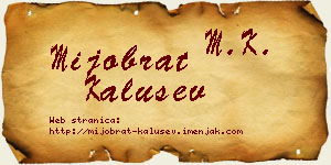 Mijobrat Kalušev vizit kartica